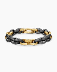Faceted Link Bracelet in 18K Yellow Gold with Meteorite, 11.6mm