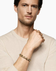 Streamline® Oval Link Bracelet in 18K Yellow Gold with Forged Carbon and Diamonds, 10.8mm