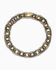 Streamline® Oval Link Bracelet in 18K Yellow Gold with Forged Carbon, 10.8mm