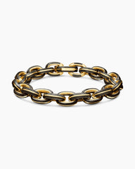 Streamline® Oval Link Bracelet in 18K Yellow Gold with Forged Carbon, 10.8mm