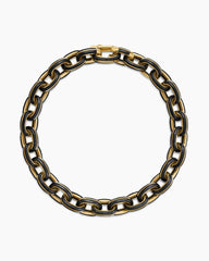 Streamline® Oval Link Bracelet in 18K Yellow Gold with Forged Carbon, 8.5mm