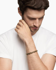 Streamline® Oval Link Bracelet in 18K Yellow Gold with Forged Carbon, 8.5mm