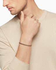 Curb Chain Bracelet in 18K Rose Gold with Cognac Diamonds, 6mm