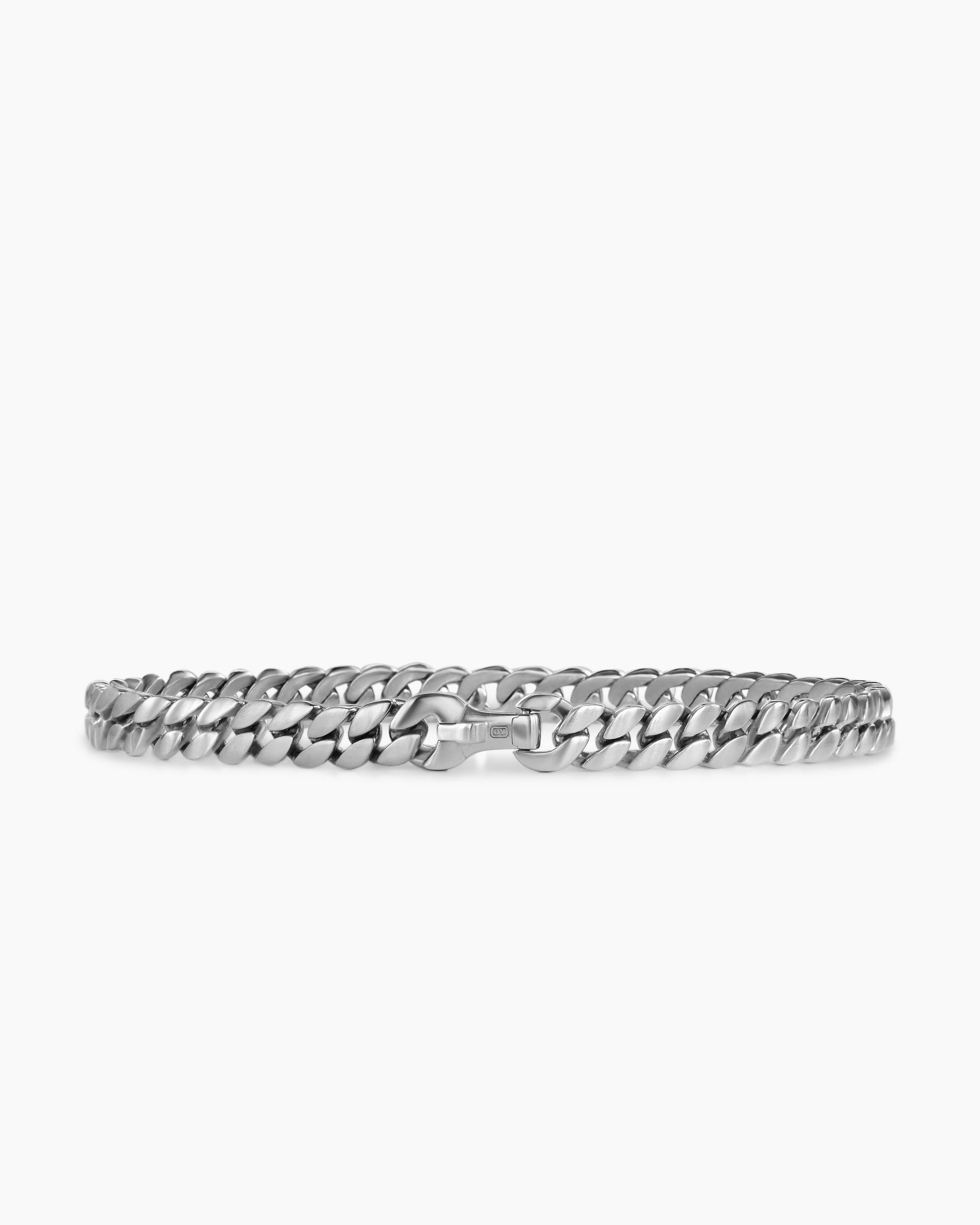 Curb Chain Bracelet in Platinum, 6mm