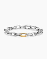 DY Madison® Chain Bracelet in Sterling Silver with 18K Yellow Gold, 8.5mm
