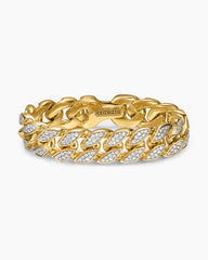 Curb Chain Bracelet in 18K Yellow Gold with Diamonds, 18mm