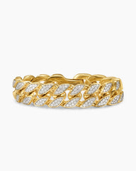 Curb Chain Bracelet in 18K Yellow Gold with Diamonds, 18mm