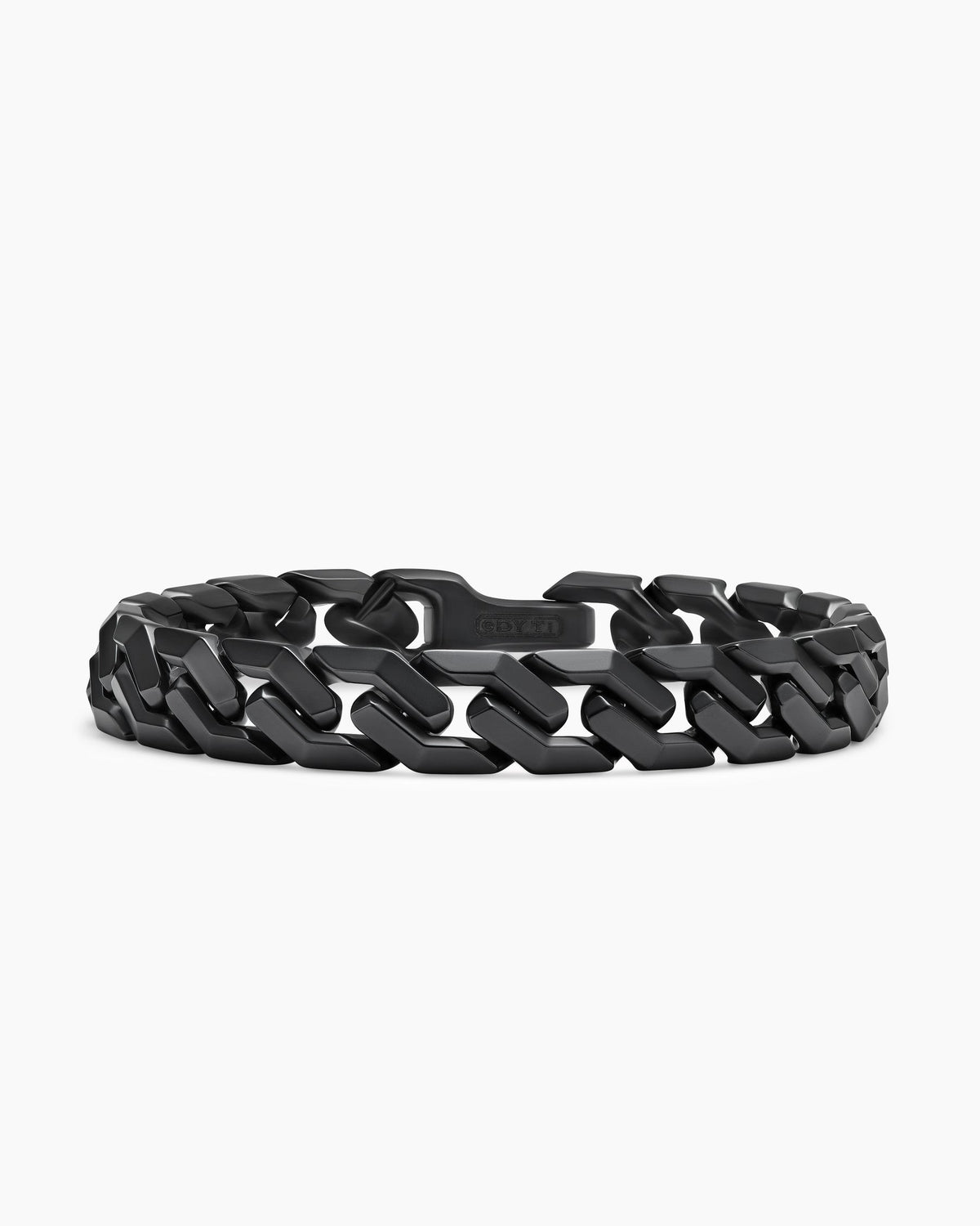 Curb Chain Angular Link Bracelet in Black Titanium, 11.5mm