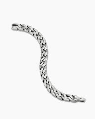 Curb Chain Angular Link Bracelet in Sterling Silver, 11.5mm