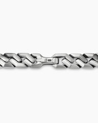 Curb Chain Angular Link Bracelet in Sterling Silver, 11.5mm
