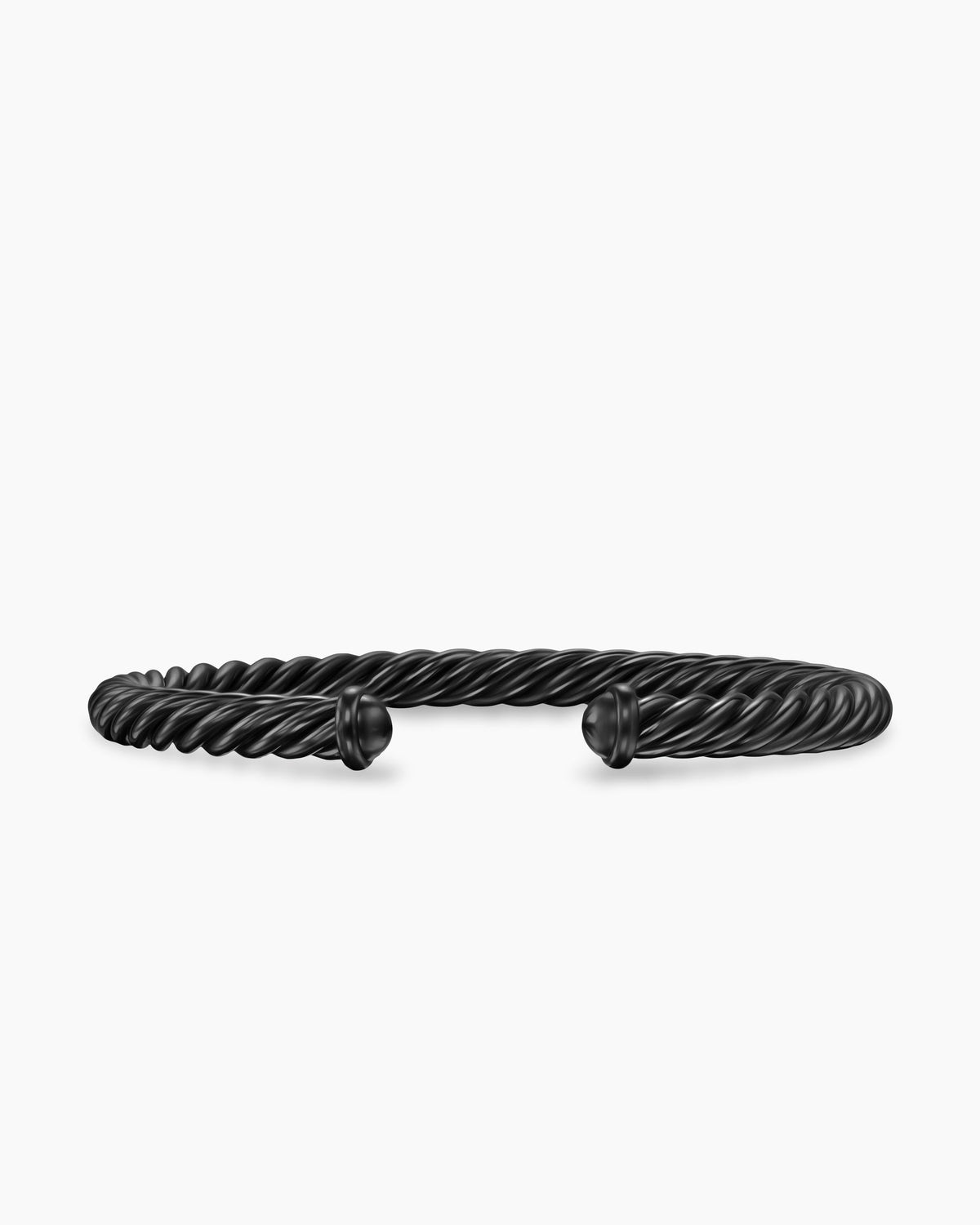 Cable Cuff Bracelet in Black Aluminum, 6mm