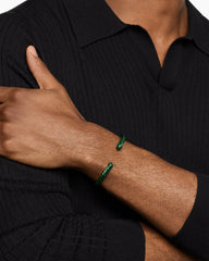 Cable Cuff Bracelet in Green Aluminum, 6mm
