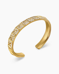 Pyramid Cuff Bracelet in 18K Yellow Gold with Diamonds, 9.3mm