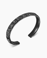Pyramid Cuff Bracelet in Black Titanium with Black Diamonds, 9.3mm