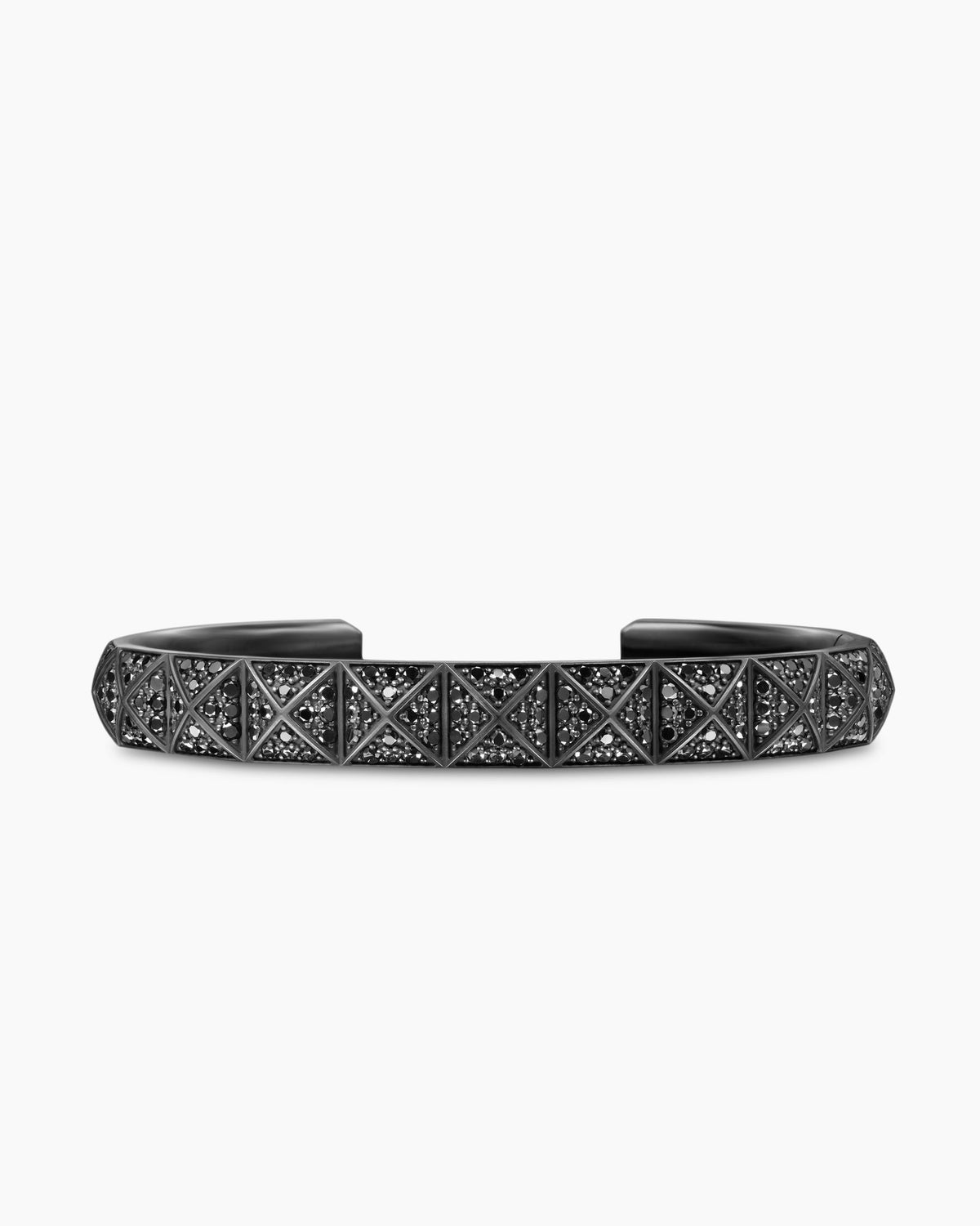 Pyramid Cuff Bracelet in Black Titanium with Black Diamonds, 9.3mm