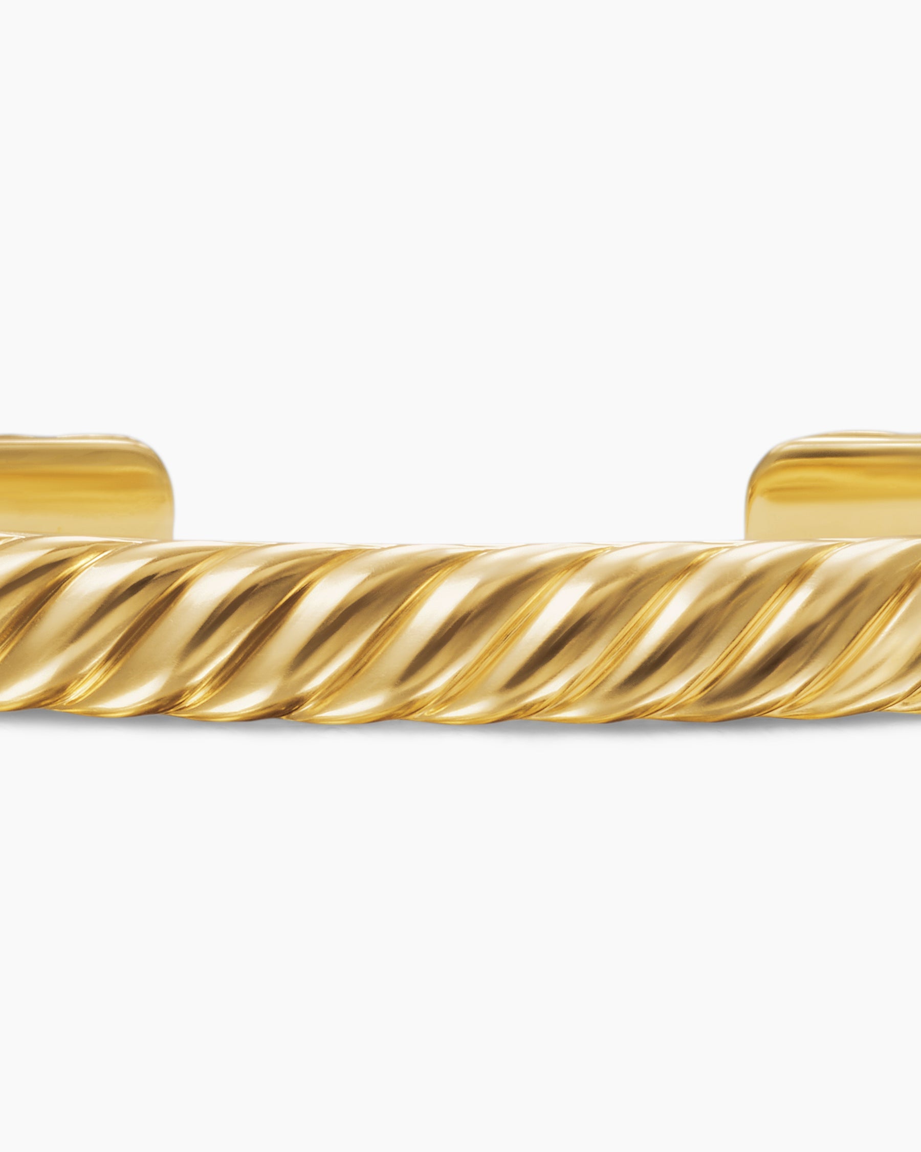Sculpted Cable Cuff Bracelet in 18K Yellow Gold, 7mm