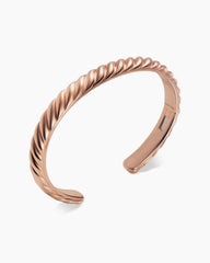 Sculpted Cable Cuff Bracelet in 18K Rose Gold, 7mm