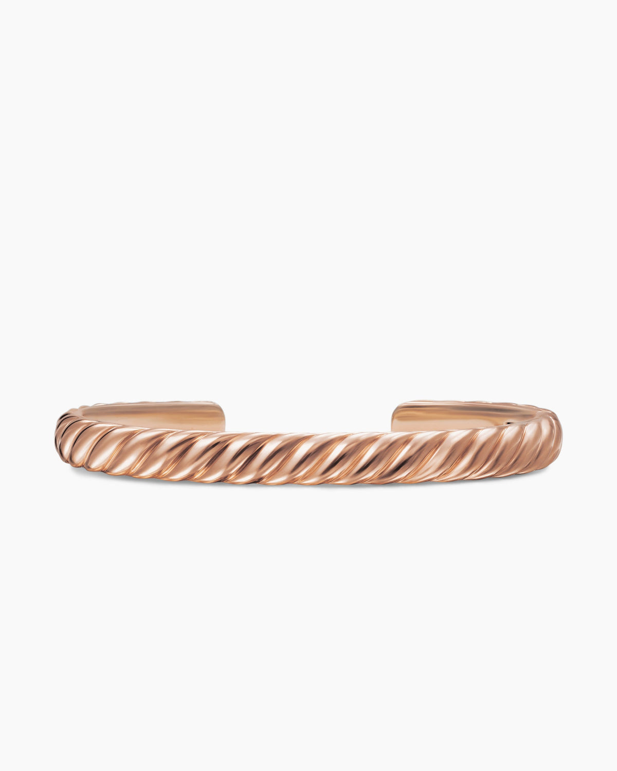 Sculpted Cable Cuff Bracelet in 18K Rose Gold, 7mm
