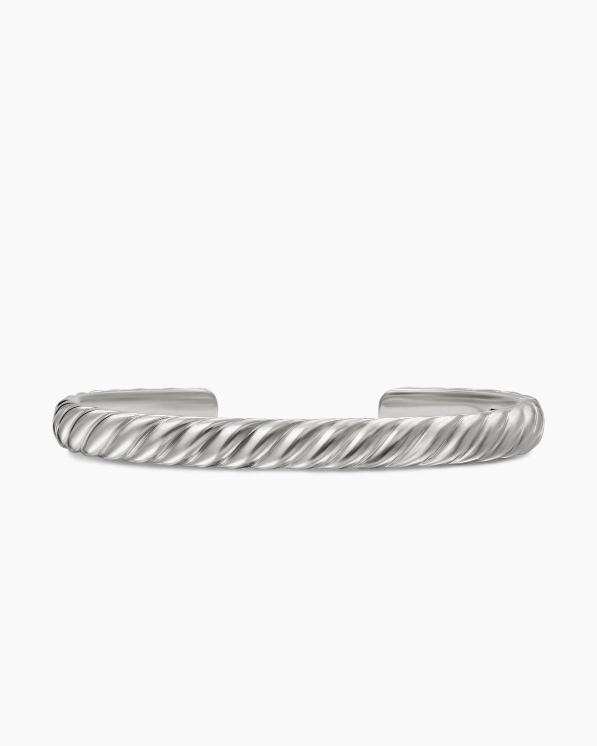 Sculpted Cable Cuff Bracelet in 18K White Gold, 7mm