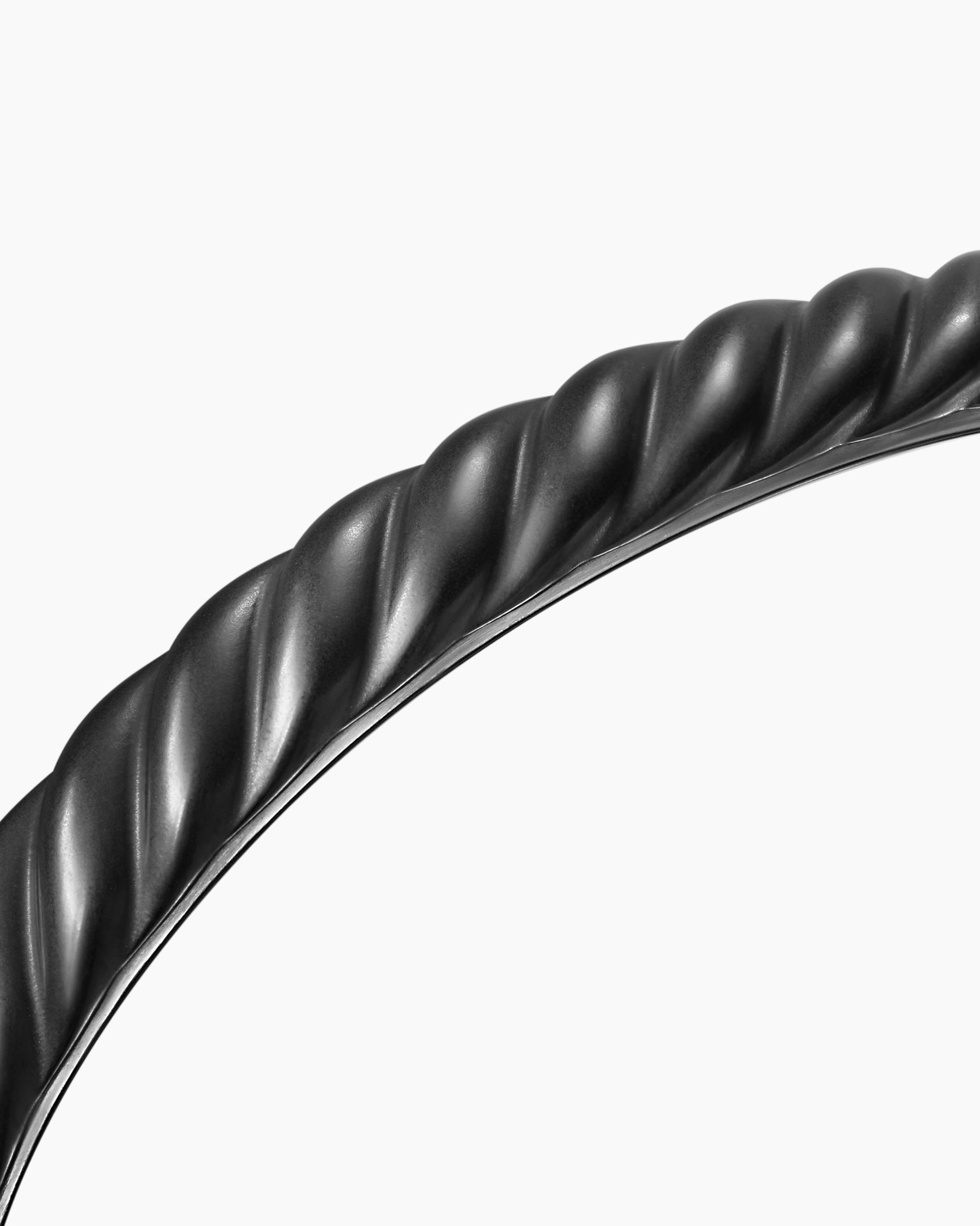 Sculpted Cable Cuff Bracelet in Black Titanium, 7mm