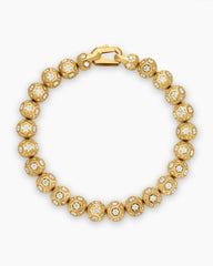Spiritual Beads Faceted Bracelet in 18K Yellow Gold with Pavé Diamonds, 8mm