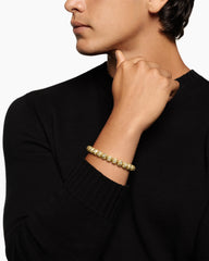 Spiritual Beads Faceted Bracelet in 18K Yellow Gold with Pavé Diamonds, 8mm