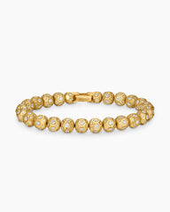 Spiritual Beads Faceted Bracelet in 18K Yellow Gold with Pavé Diamonds, 8mm
