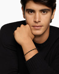 Spiritual Beads Bracelet in 18K Yellow Gold with Bloodstone and Red Jasper, 4mm