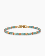 Spiritual Beads Bracelet in 18K Yellow Gold with Indicolite and Mandarin Garnet, 4mm