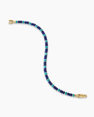 Spiritual Beads Bracelet in 18K Yellow Gold with Lapis and Turquoise, 4mm