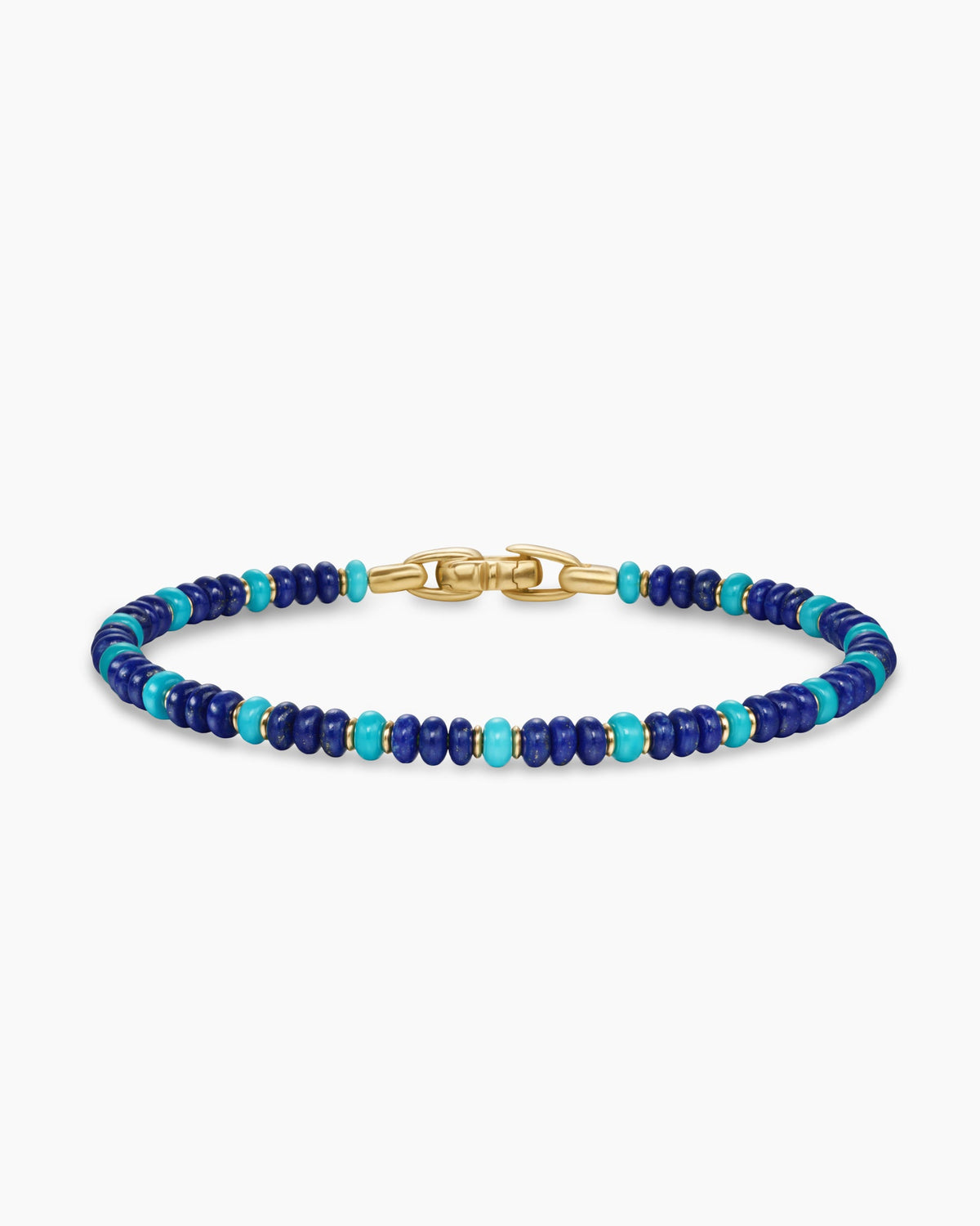 Spiritual Beads Bracelet in 18K Yellow Gold with Lapis and Turquoise, 4mm