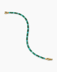 Spiritual Beads Bracelet in 18K Yellow Gold with Malachite and Turquoise, 4mm