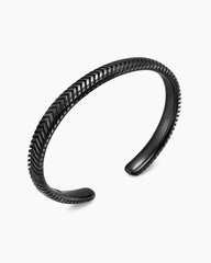 Chevron Cuff Bracelet in Black Titanium, 8mm