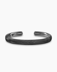 Chevron Cuff Bracelet in Titanium, 8mm