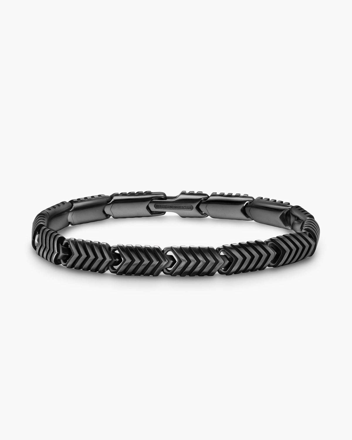 Chevron Link Bracelet in Black Titanium, 7.6mm