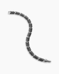 Chevron Link Bracelet in Sterling Silver with Black Diamonds, 7.6mm