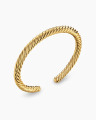 Cable Cuff Bracelet in 18K Yellow Gold, 6mm