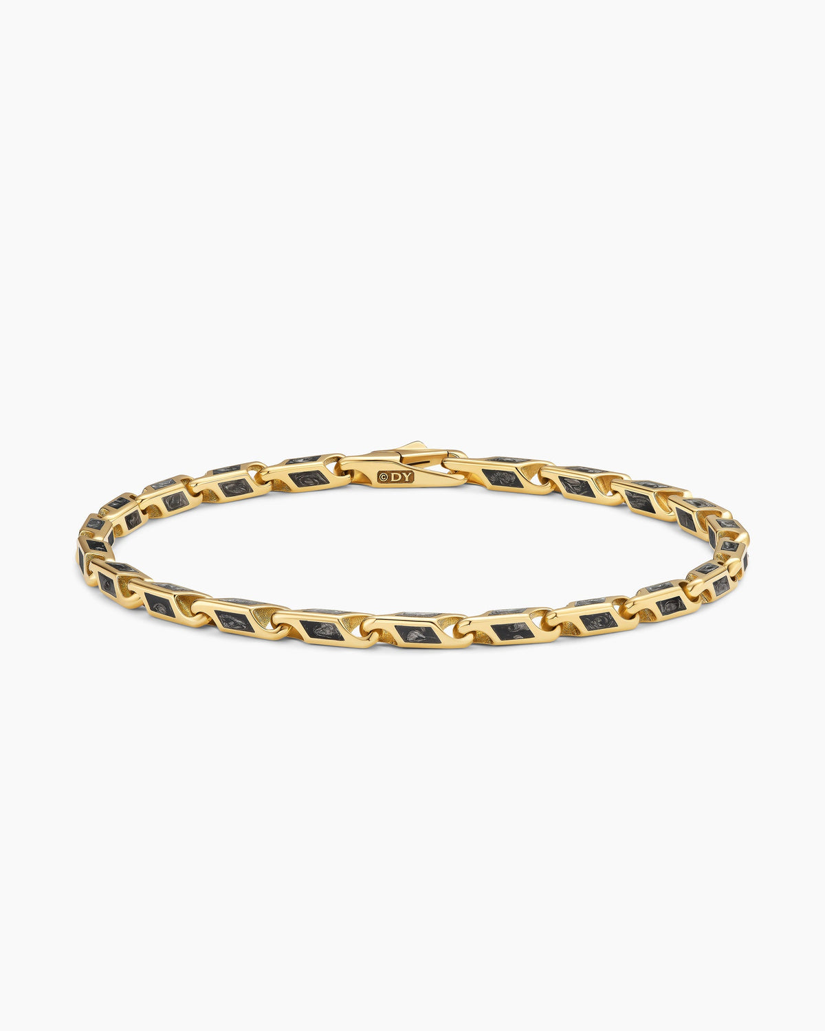 Streamline® Faceted Chain Bracelet in 18K Yellow Gold with Forged Carbon, 4.3mm