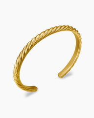 Sculpted Cable Cuff Bracelet in 18K Yellow Gold, 5.5mm