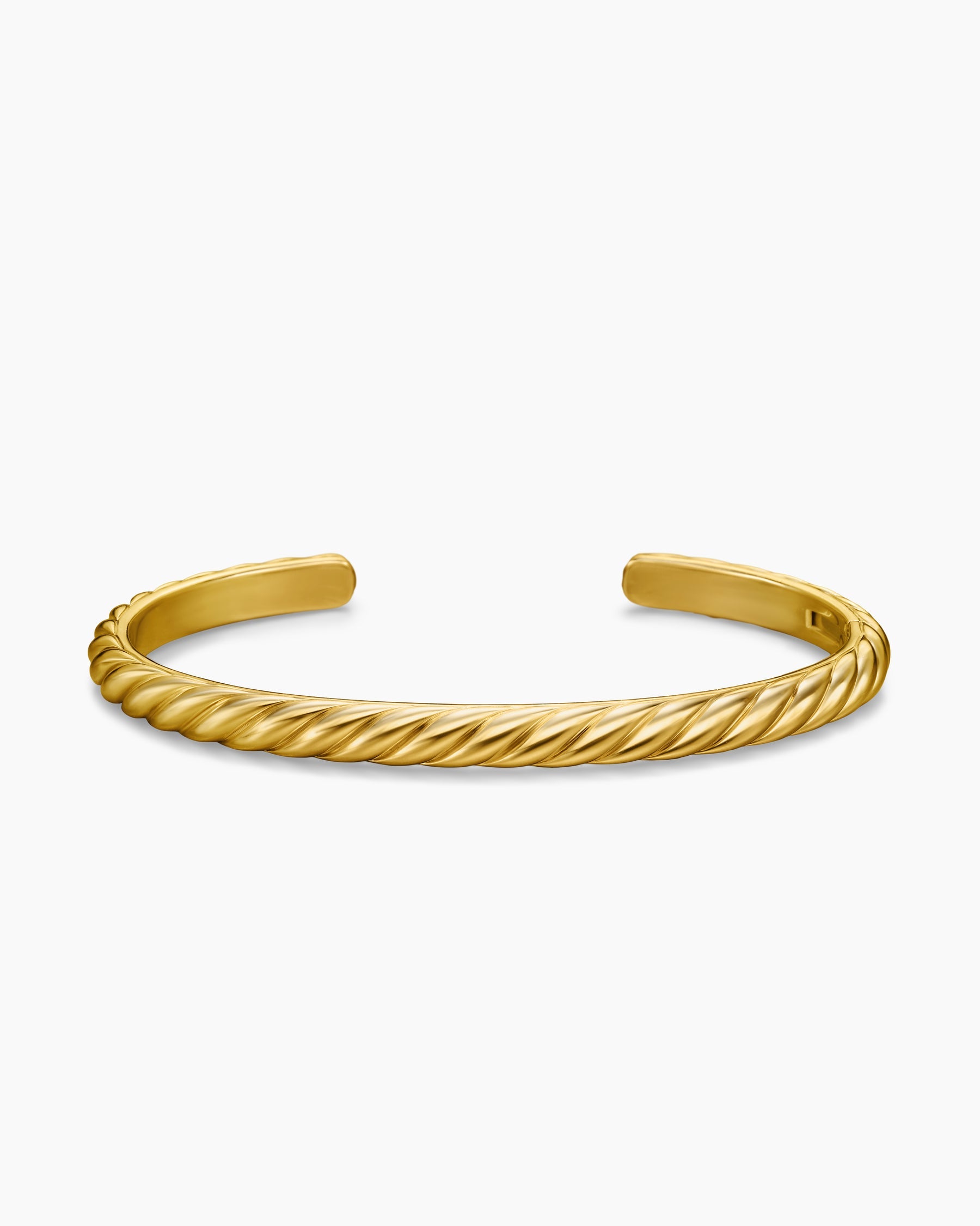 Sculpted Cable Cuff Bracelet in 18K Yellow Gold, 5.5mm
