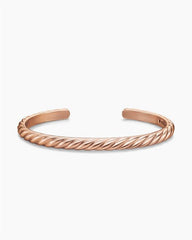 Sculpted Cable Cuff Bracelet in 18K Rose Gold, 5.5mm