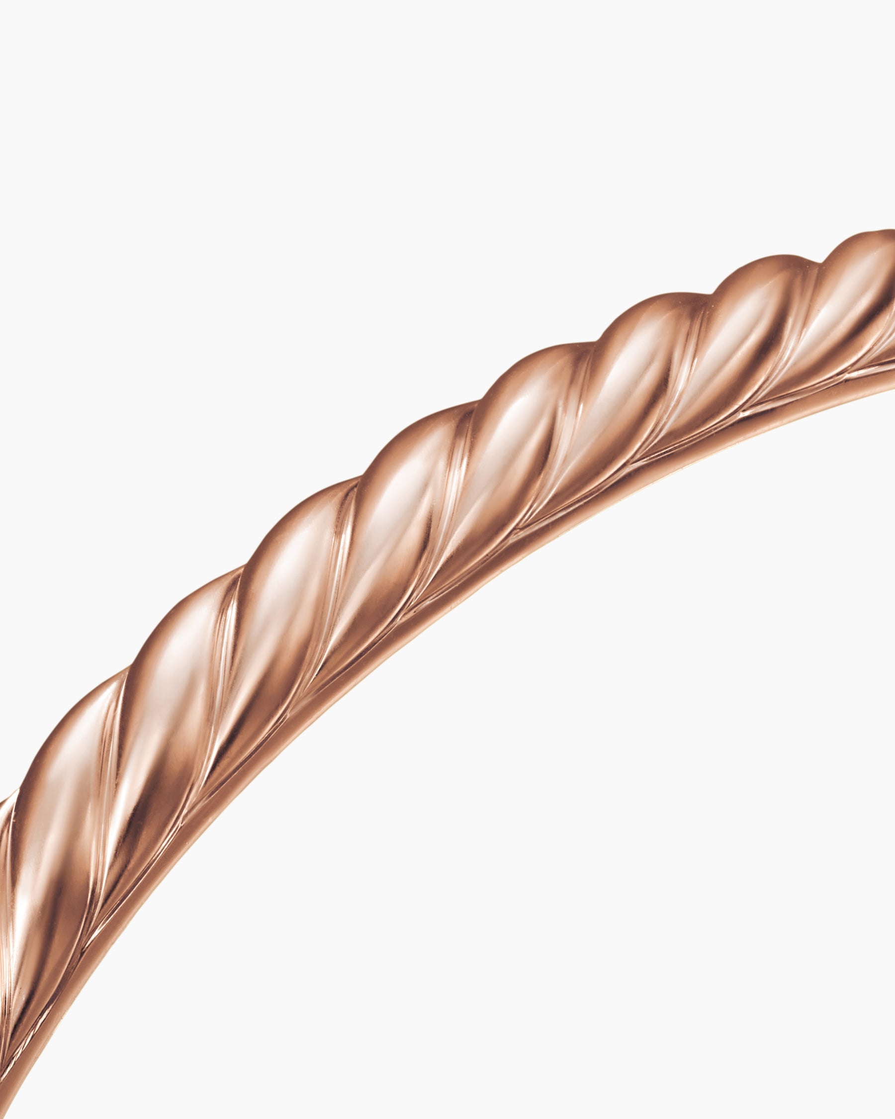 Sculpted Cable Cuff Bracelet in 18K Rose Gold, 5.5mm