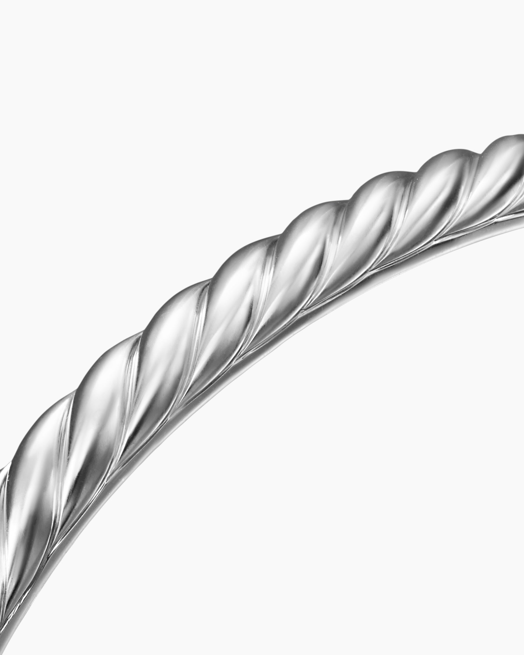 Sculpted Cable Cuff Bracelet in 18K White Gold, 5.5mm