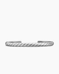 Sculpted Cable Cuff Bracelet in 18K White Gold, 5.5mm