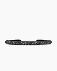 Sculpted Cable Cuff Bracelet in Black Titanium with Black Diamonds, 5.5mm