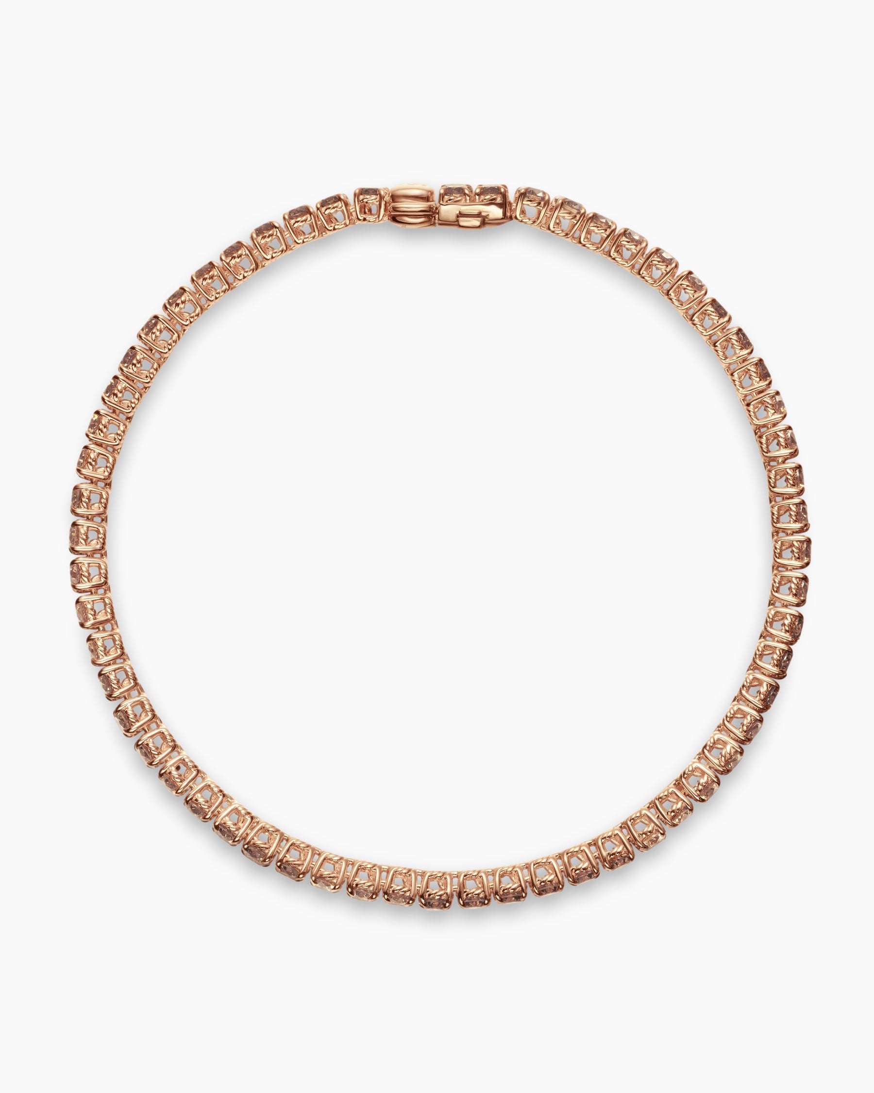 Tennis Bracelet in 18K Rose Gold with Cognac Diamonds, 3mm