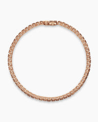Tennis Bracelet in 18K Rose Gold with Cognac Diamonds, 3mm
