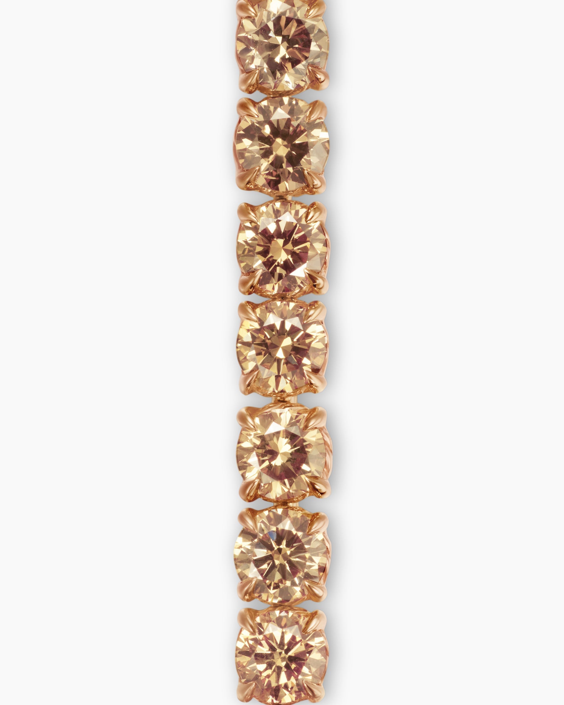 Tennis Bracelet in 18K Rose Gold with Cognac Diamonds, 3mm