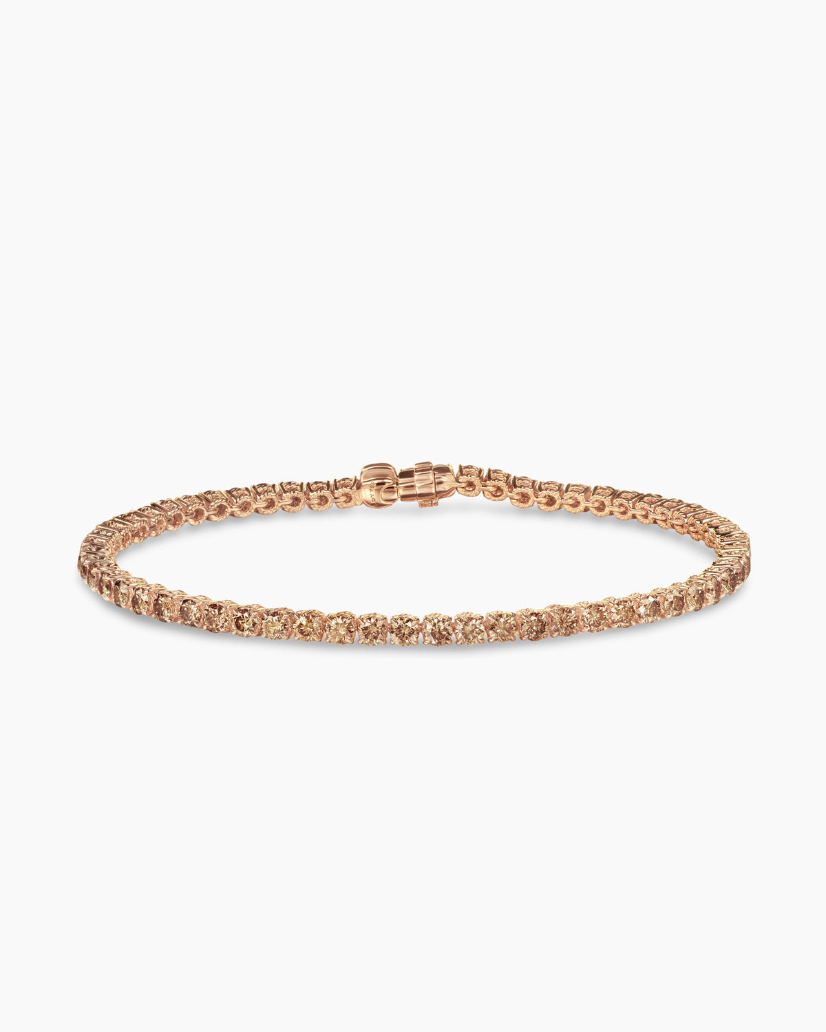 Tennis Bracelet in 18K Rose Gold with Cognac Diamonds, 3mm