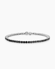 Tennis Bracelet in 18K White Gold with Black Diamonds, 3mm